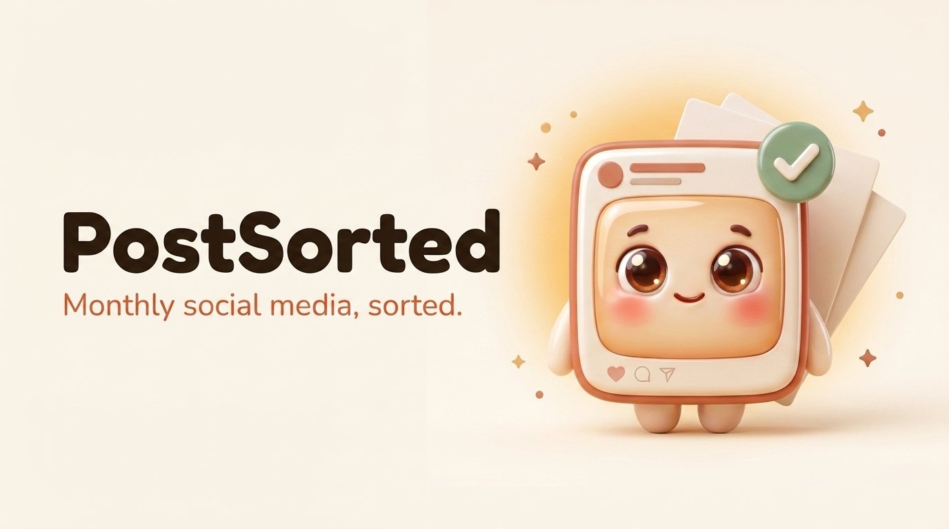 PostSorted. Monthly social media, sorted.